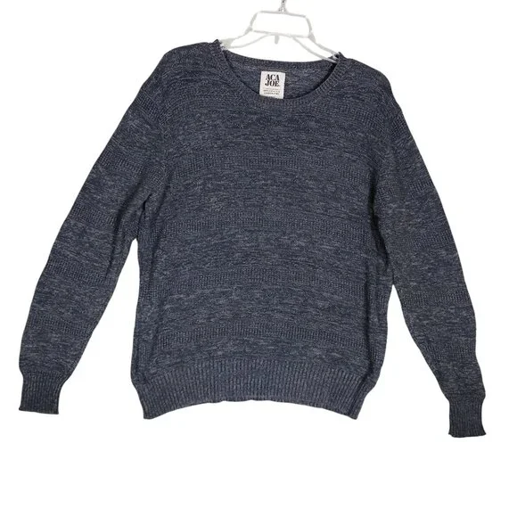 VTG ACA JOE Knitted Pullover Crewneck Sweater Size Large Steel Blue 100% Cotton - Picture 4 of 8